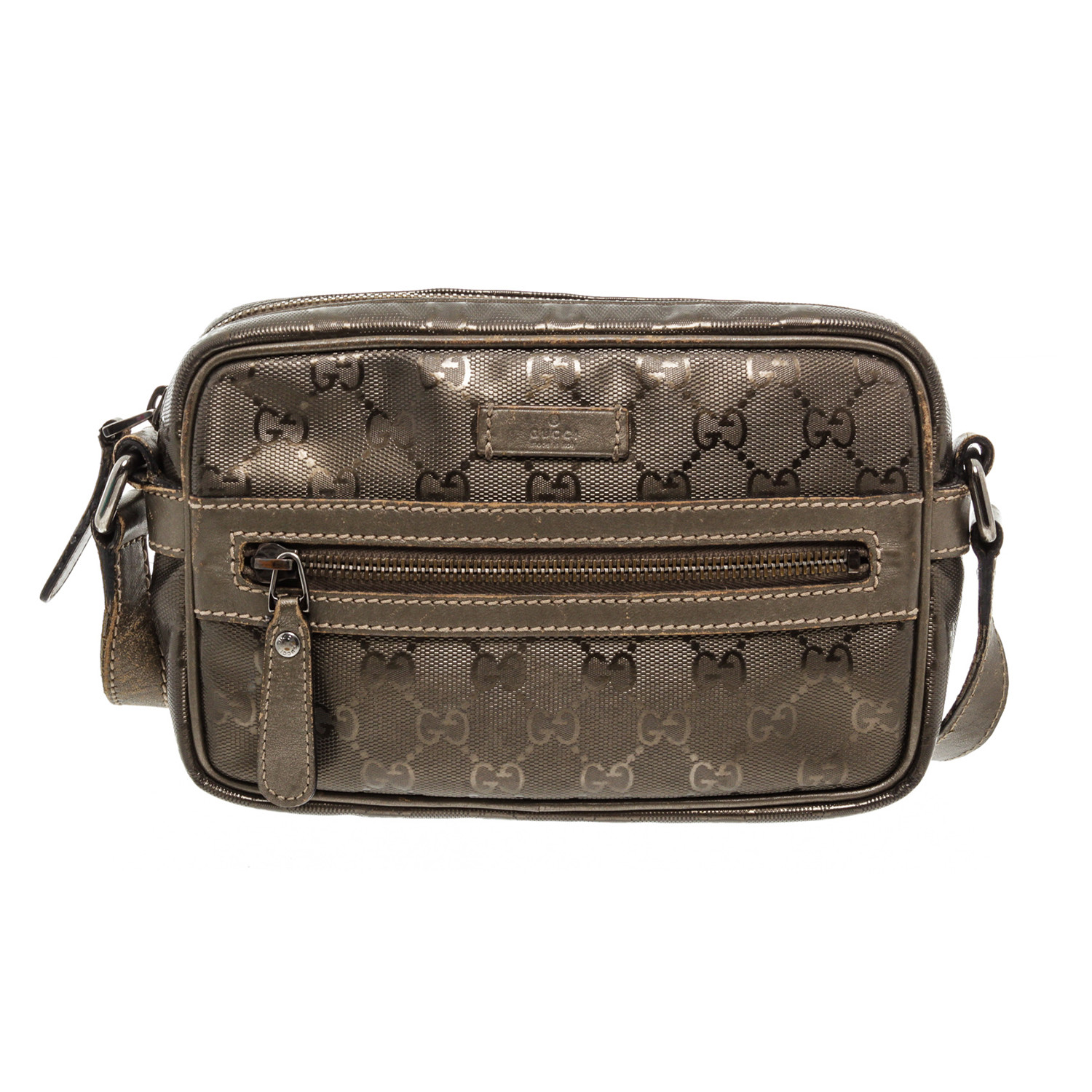 Gucci // Bronze Imprime Leather Small Crossbody Bag // Pre-Owned - Louis Vuitton & More - Touch ...
