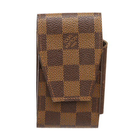 Louis Vuitton // Damier Ebene Canvas Leather Cigarette Holder Case // Pre-Owned