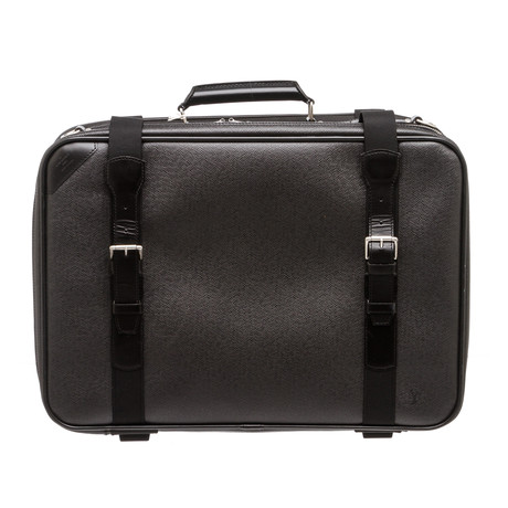 Men's Taiga Leather Satellite 53 Suitcase // Black // Pre-Owned