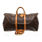Louis Vuitton // Monogram Canvas Leather Keepall 60cm Bandouliere Duffle Bag Lugagge // Pre-Owned