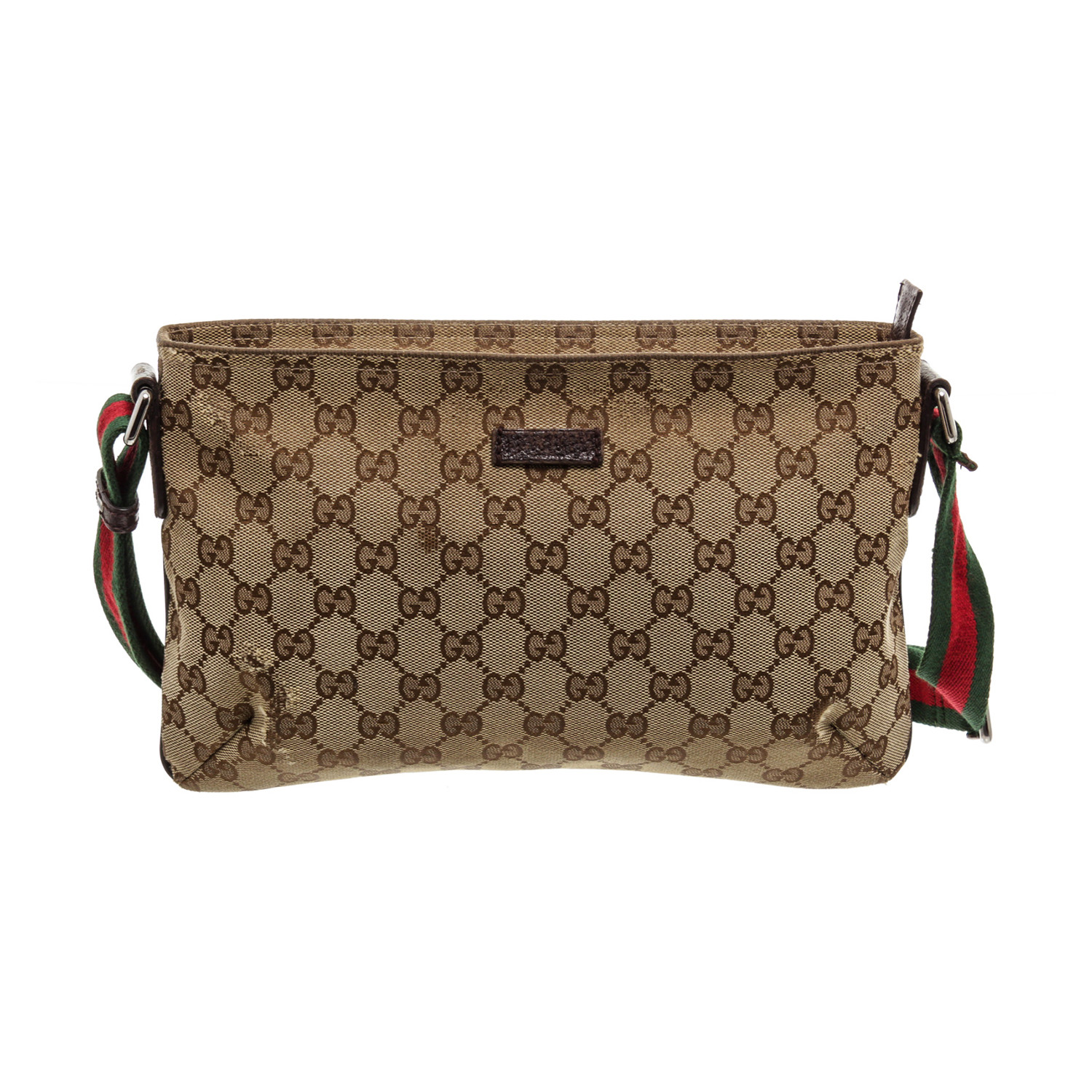 Gucci // Brown GG Canvas Leather Web 