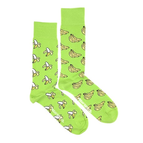 Bananas Socks // Lime Green + Yellow + White