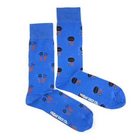 BBQ Socks // Blue + Black + Brown