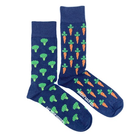 Carrot + Broccoli Socks // Dark Navy + Green + Orange