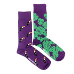 Toucan Socks // Purple + Green + Black + Orange