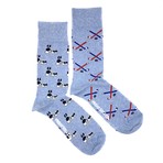 Hockey Socks // Light Blue + Red + Navy