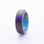 Carbon Fiber Glow Ring + Multi Sparkle Inlay // Black + Multi (8.5)