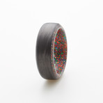 Carbon Fiber Glow Ring + Multi Sparkle Inlay // Black + Multi (9)