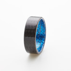 Carbon Fiber Twill Ring + Gloss Finish // Black + Blue (5)