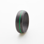 Carbon Fiber Ring + Glow Inlay // Black + Green (5.5)