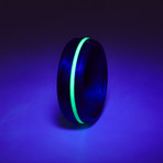 Carbon Fiber Ring + Glow Inlay // Black + Green (9)