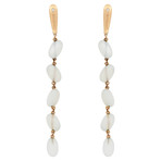 Valente 18k Rose Gold Diamond + Moonstone Earrings