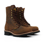 Steel-Toe Logger Boots // Brown (US: 8.5)