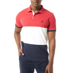 Jeremy Short-Sleeve Polo // Red + White + Blue (XL)