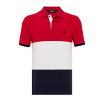 Jeremy Short-Sleeve Polo // Red + White + Blue (L)