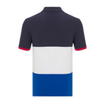 Elian Short-Sleeve Polo // Navy + White + Blue (2XL)