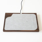 Docking Station in Walnut // 1 Wireless Charger (Silver)