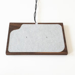 Docking Station in Walnut // 2 Wireless Chargers (Silver)