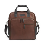 Jackson Zip Top Briefcase // Brown