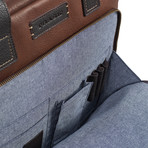 Jackson Zip Top Briefcase // Brown