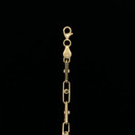 Semi-Solid 18K Yellow Gold Elongated Rolo Chain Bracelet // 4.5mm
