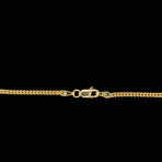 Hollow 18K Gold Franco Chain Necklace // 1.5mm // Yellow (16" // 2.6g)