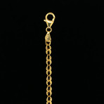 Hollow 10K Yellow Gold Corda Chain Bracelet // 4mm