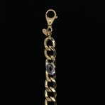 18K Yellow Gold Figaro Larga Chain Bracelet // 9.5mm