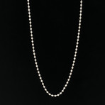2mm Ball Bead Chain Necklace // 18K White Gold (18")