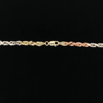 Hollow 14K Gold Rope Chain Necklace // 4mm // Yellow + White + Rose (20" // 6.7g)