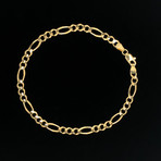 Solid 18K Gold Figaro Chain Bracelet // 4.5mm // Yellow
