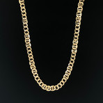 Semi-Solid 18K Yellow Gold Cubano Mariner Chain Necklace // 8mm (22" // 27.3g)