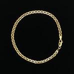 Hollow 10K Yellow Gold Mariner Chain Bracelet // 3.5mm