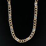 18K Two-Tone Gold Figaro Larga Chain Necklace // 9.5mm (22")