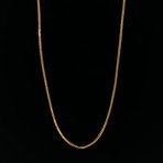 Hollow 18K Gold Franco Chain Necklace // 1.5mm // Yellow (16" // 2.6g)