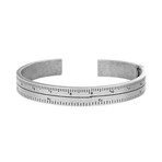 Stainless Steel Ruler Design Cuff Bangle Bracelet // Silver