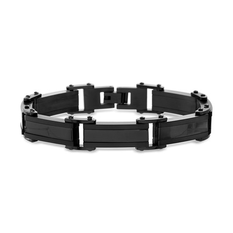 Stainless Steel + Rubber Bracelet // Black