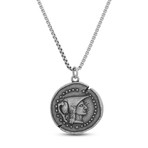 Medallion Coin Pendant Necklace // Silver
