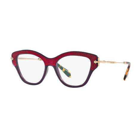 Miu Miu // Women's Square Eyeglasses // Purple + Red