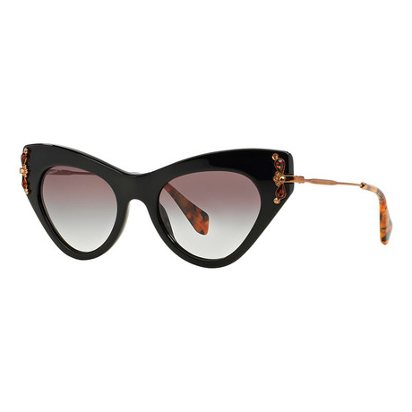 Miu Miu // Women's Cat-eye Sunglasses // Black + Black