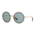 Miu Miu // Women's Round Sunglasses // Transparent Gray + Gray