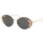 Prada // Women's Oval Sunglasses // Pink Gold + Gray