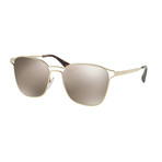 Prada // Men's Aviator Sunglasses // Brown + Gold Tone + Light Brown Mirror