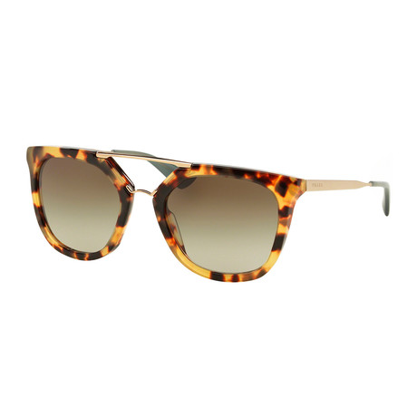 Prada // Women's Semi-Oval Sunglasses // Havana + Green