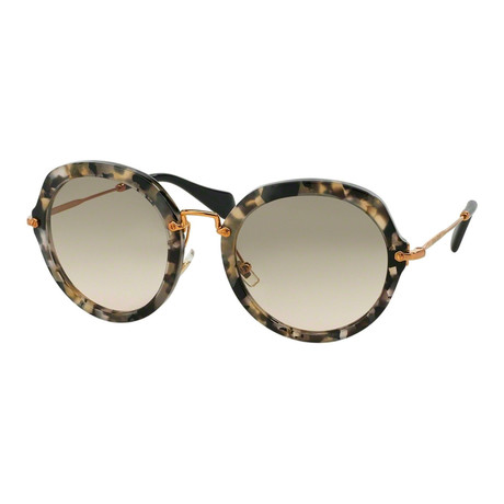 Miu Miu // Women's Round Sunglasses // Marble White + Beige