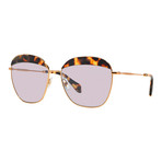 Miu Miu // Women's Square Eyeglasses // Light Havana + Lilac