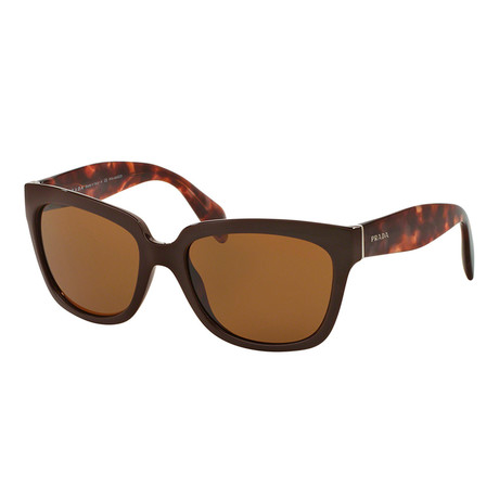 Prada // Women's Rectangle Sunglasses // Black + Tortoise + Brown