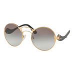 Prada // Women's Round Sunglasses // Black + Gold + Pale Pink