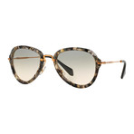 Miu Miu // Women's Rectangular Sunglasses // Marble White + Beige