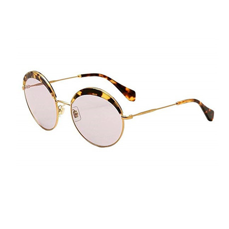 Miu Miu // Women's Round Sunglasses // Light Havana + Lilac